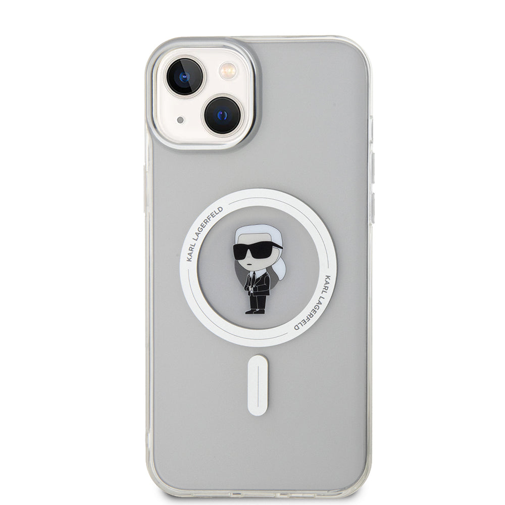 Θήκη MagSafe για Apple iPhone 15 Plus, Karl Lagerfeld, IML Ikonik Karl, Διαφανής