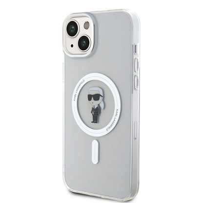 Θήκη MagSafe για Apple iPhone 15 Plus, Karl Lagerfeld, IML Ikonik Karl, Διαφανής