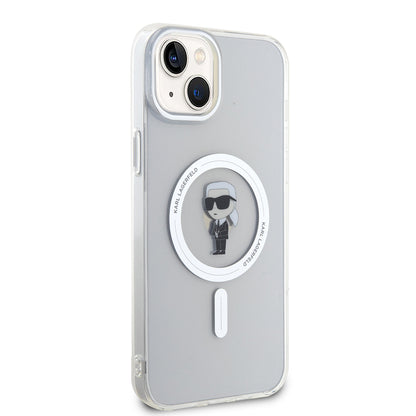 Θήκη MagSafe για Apple iPhone 15 Plus, Karl Lagerfeld, IML Ikonik Karl, Διαφανής