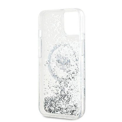 Θήκη MagSafe για Apple iPhone 15 Plus, Karl Lagerfeld, Liquid Glitter Choupette's Head, Διάφανη