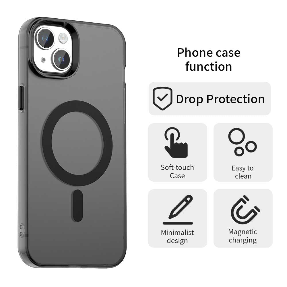 MagSafe Case for Apple iPhone 15 Plus, Techsuit, CandyCase, Black