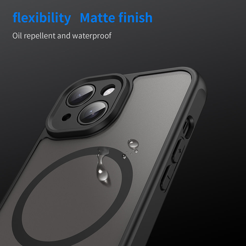 MagSafe Case for Apple iPhone 15 Plus, Techsuit, HaloFrost II, Black
