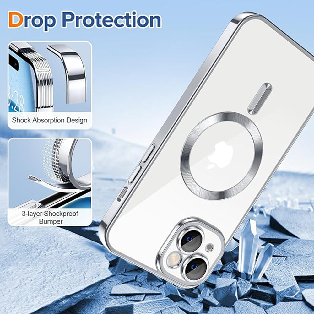 Θήκη MagSafe για Apple iPhone 15 Plus, Techsuit, Luxury Crystal, Μαύρη