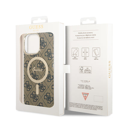 Θήκη MagSafe για Apple iPhone 15 Pro, Guess, 4G IML, Καφέ