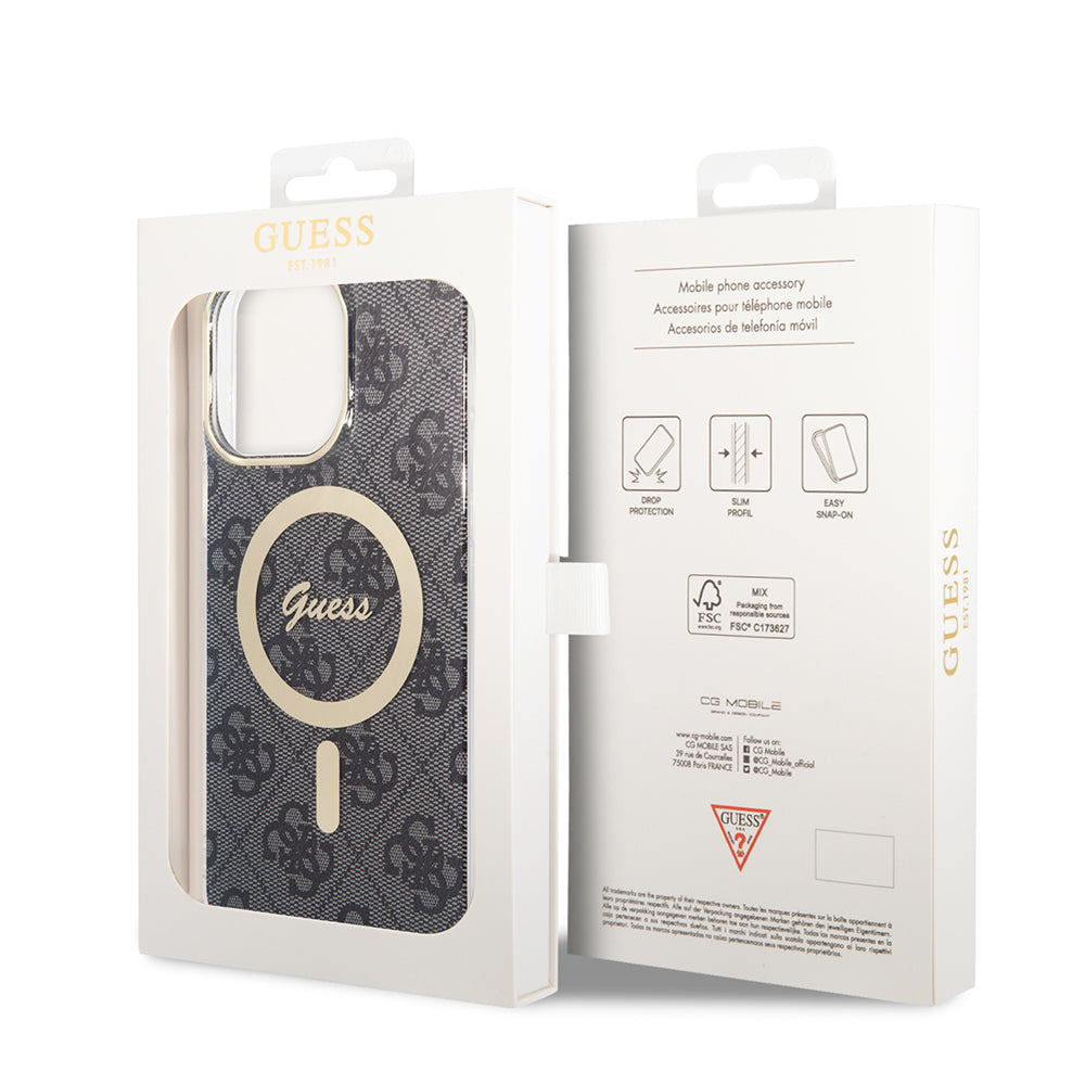 Θήκη MagSafe για Apple iPhone 15 Pro, Guess, 4G IML, Μαύρο