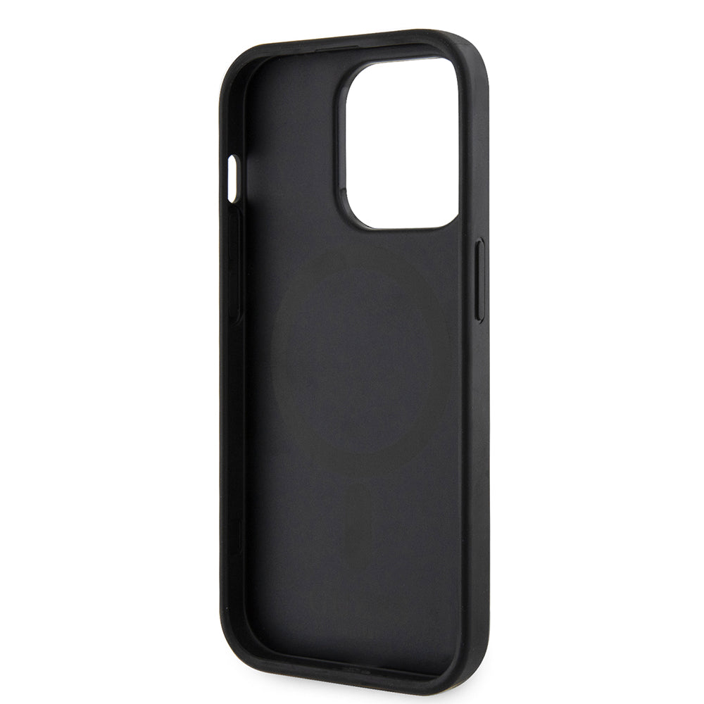 Θήκη MagSafe για Apple iPhone 15 Pro, Guess, 4G Printed Stripes, Μαύρη