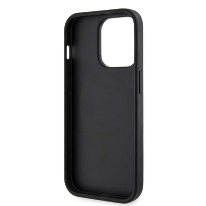 Θήκη MagSafe για Apple iPhone 15 Pro, Guess, 4G Printed Stripes, Μαύρη