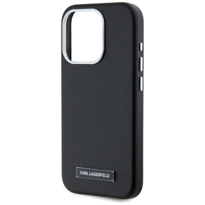 Θήκη MagSafe για Apple iPhone 15 Pro, Karl Lagerfeld, FW Metal Plate, Μαύρη