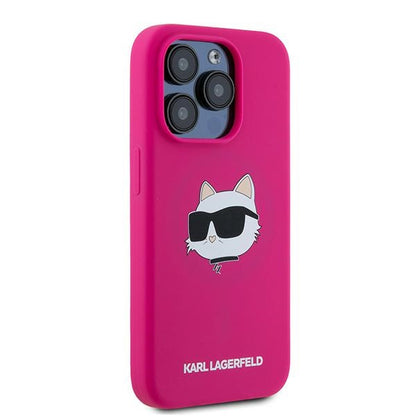 Θήκη MagSafe για Apple iPhone 15 Pro, Karl Lagerfeld, Σιλικόνη Choupette's Head, Φούξια