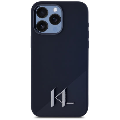 Θήκη MagSafe για Apple iPhone 15 Pro, Karl Lagerfeld, Silicone Shadow Metal Initial, Μαύρη