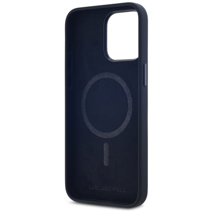Θήκη MagSafe για Apple iPhone 15 Pro, Karl Lagerfeld, Silicone Shadow Metal Initial, Μαύρη