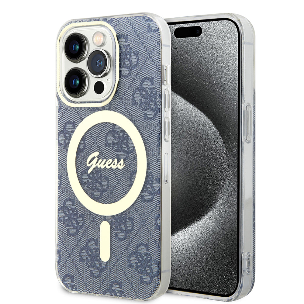 Θήκη MagSafe για Apple iPhone 15 Pro Max, Guess, IML 4G, Μπλε