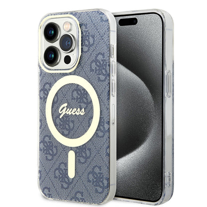 Θήκη MagSafe για Apple iPhone 15 Pro Max, Guess, IML 4G, Μπλε