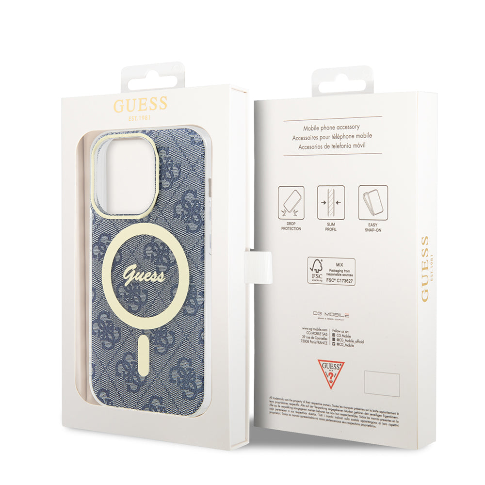 Θήκη MagSafe για Apple iPhone 15 Pro Max, Guess, IML 4G, Μπλε