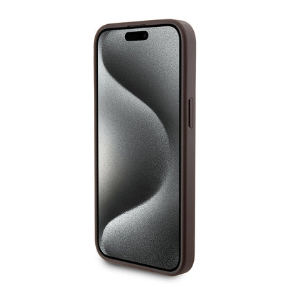 Θήκη MagSafe για Apple iPhone 15 Pro Max, Guess, Powerbank 4G Metal Logo, Καφέ