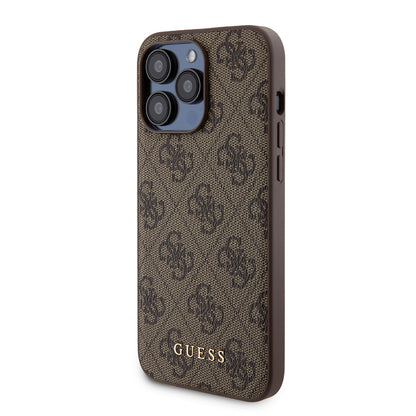 Θήκη MagSafe για Apple iPhone 15 Pro Max, Guess, Powerbank 4G Metal Logo, Καφέ