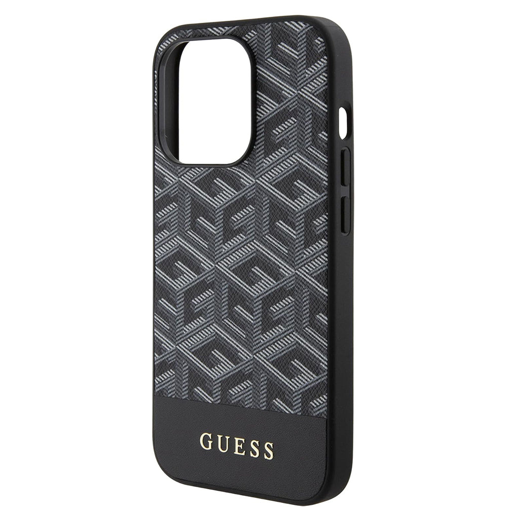 Θήκη MagSafe για Apple iPhone 15 Pro Max, Guess, PU G Cube, Μαύρη