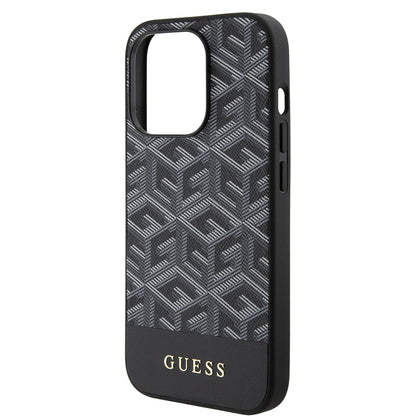 Θήκη MagSafe για Apple iPhone 15 Pro Max, Guess, PU G Cube, Μαύρη