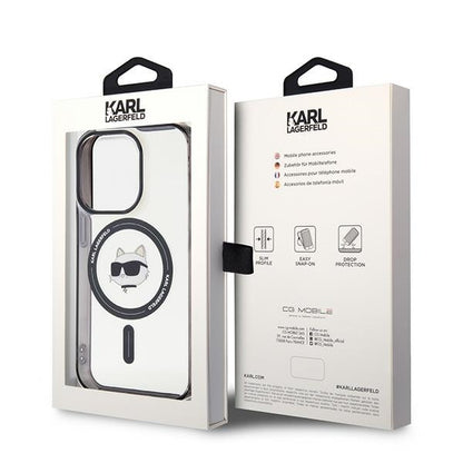 MagSafe Case for Apple iPhone 15 Pro Max, Karl Lagerfeld, IML Choupette's Head, Transparent