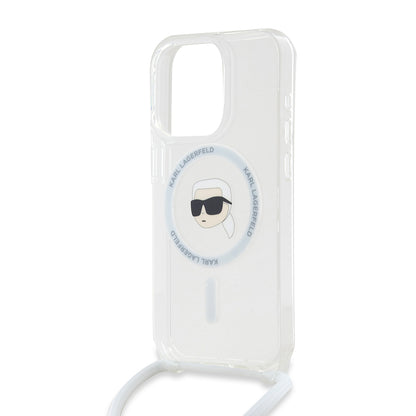 Θήκη MagSafe για Apple iPhone 15 Pro Max, Karl Lagerfeld, IML Crossbody Karl's Head, Διάφανη