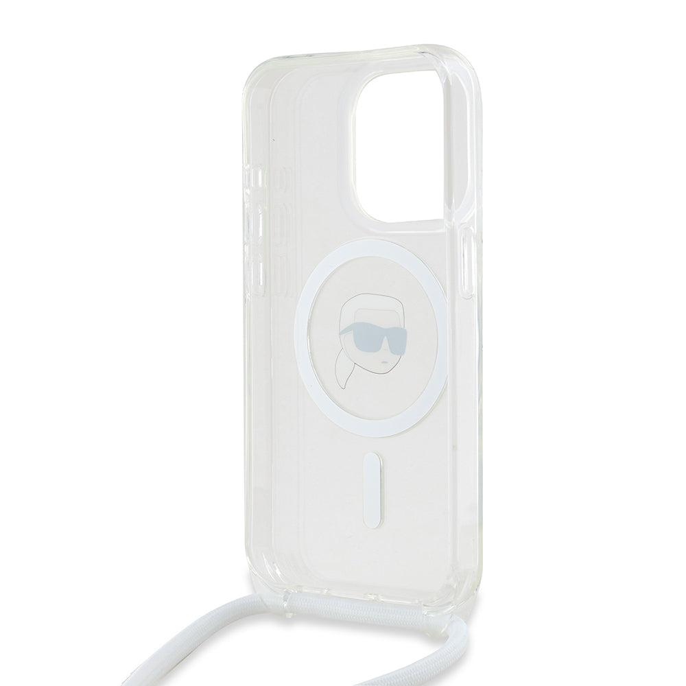 Θήκη MagSafe για Apple iPhone 15 Pro Max, Karl Lagerfeld, IML Crossbody Karl's Head, Διάφανη