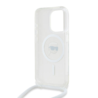 Θήκη MagSafe για Apple iPhone 15 Pro Max, Karl Lagerfeld, IML Crossbody Karl's Head, Διάφανη