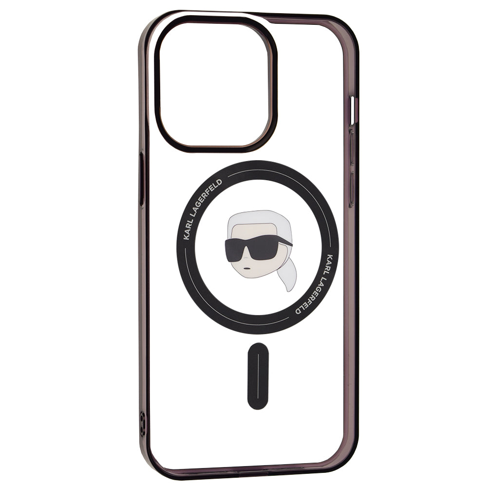 Θήκη MagSafe για Apple iPhone 15 Pro Max, Karl Lagerfeld, IML Karl's Head, Διάφανη