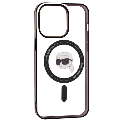 Θήκη MagSafe για Apple iPhone 15 Pro Max, Karl Lagerfeld, IML Karl's Head, Διάφανη