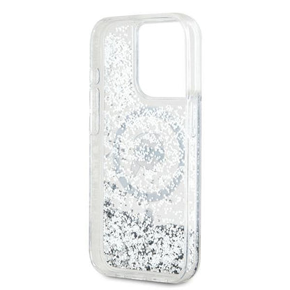 Θήκη MagSafe για Apple iPhone 15 Pro Max, Karl Lagerfeld, Liquid Glitter Karl's Head, Διαφανής