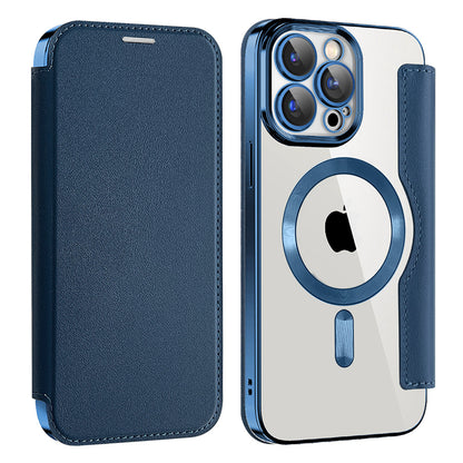 Θήκη MagSafe για Apple iPhone 15 Pro, Techsuit, SmartMag Book, Μπλε