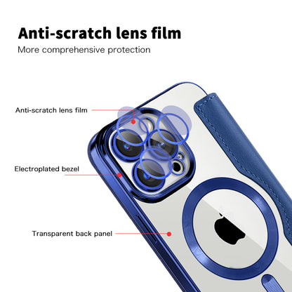 Θήκη MagSafe για Apple iPhone 15 Pro, Techsuit, SmartMag Book, Μπλε