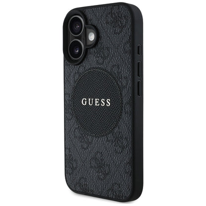 MagSafe Case for Apple iPhone 16, Guess, 4G Circle Classic Logo, Black