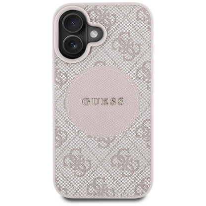 MagSafe Case for Apple iPhone 16, Guess, 4G Circle Classic Logo, Pink