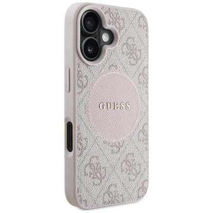 MagSafe Case for Apple iPhone 16, Guess, 4G Circle Classic Logo, Pink