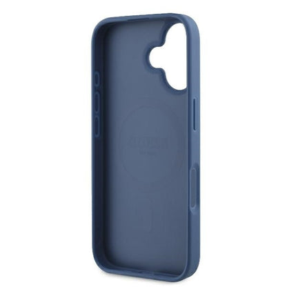 Θήκη MagSafe για Apple iPhone 16, Guess, 4G Ring Classic Logo, Μπλε