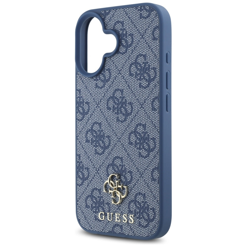 MagSafe Case for Apple iPhone 16, Guess, 4G Small and Classic Logo, Blue
