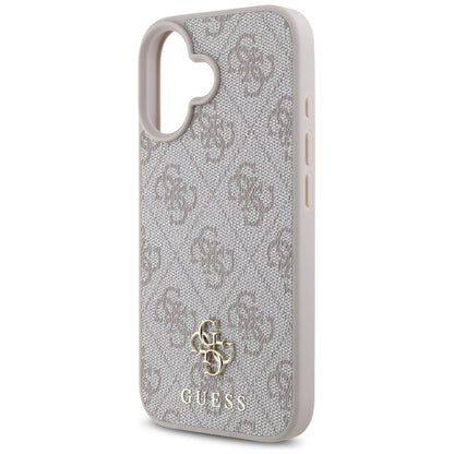MagSafe Case for Apple iPhone 16, Guess, 4G Small and Classic Logo, Pink