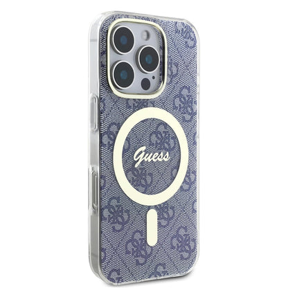 MagSafe Case for Apple iPhone 16, Guess, IML 4G, Blue