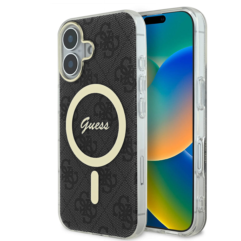 Θήκη MagSafe για Apple iPhone 16, Guess, IML 4G, Μαύρη