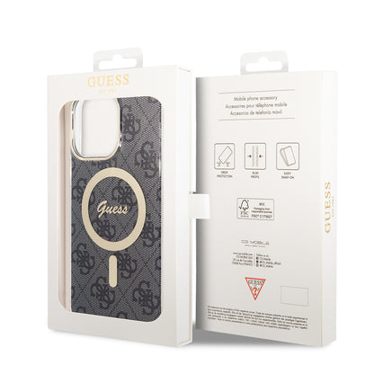 Θήκη MagSafe για Apple iPhone 16, Guess, IML 4G, Μαύρη