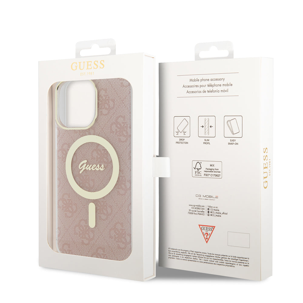 MagSafe Case for Apple iPhone 16, Guess, IML 4G, Pink