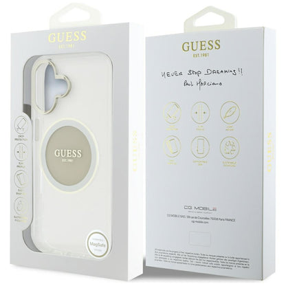 Θήκη MagSafe για Apple iPhone 16, Guess, IML Metal Colored Circle, Γκρι