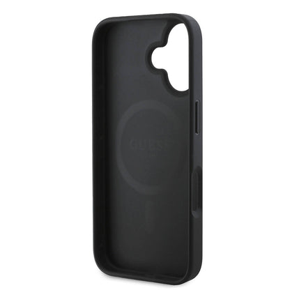 Θήκη MagSafe για Apple iPhone 16, Guess, Peony Script, Μαύρη