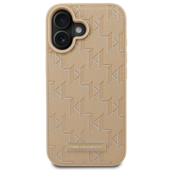 MagSafe Case for Apple iPhone 16, Karl Lagerfeld, Hot Stamp, Beige
