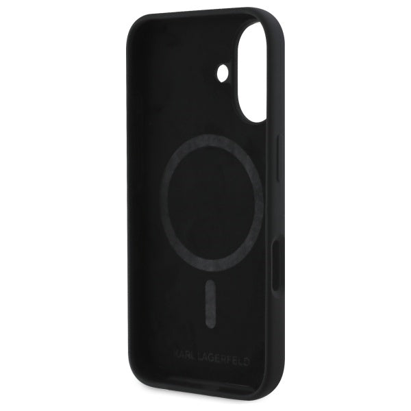 MagSafe Case for Apple iPhone 16, Karl Lagerfeld, Silicone Karl & Choupette's Heads, Black
