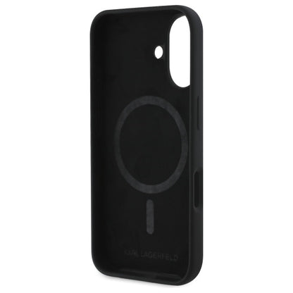 MagSafe Case for Apple iPhone 16, Karl Lagerfeld, Silicone Karl & Choupette's Heads, Black