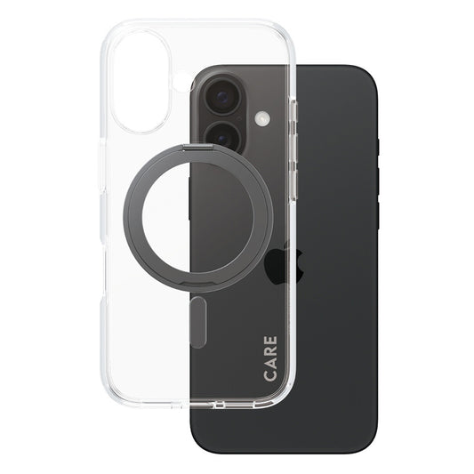 Θήκη MagSafe για Apple iPhone 16, PanzerGlass, Με Ενσωματωμένη Βάση, Διάφανη Μαύρη