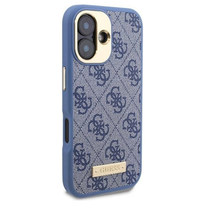 Θήκη MagSafe για Apple iPhone 16 Plus, Guess, 4G Logo Plate, Μπλε