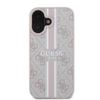Θήκη MagSafe για Apple iPhone 16 Plus, Guess, 4G Printed Stripes, Ροζ