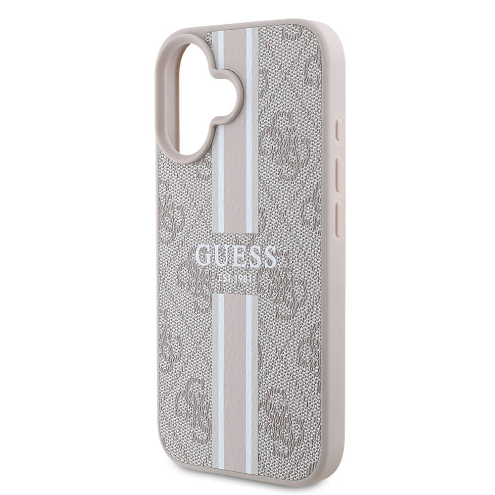 Θήκη MagSafe για Apple iPhone 16 Plus, Guess, 4G Printed Stripes, Ροζ